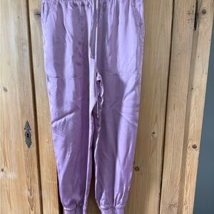Cloth & Stone lavender Satin Jogger Pants